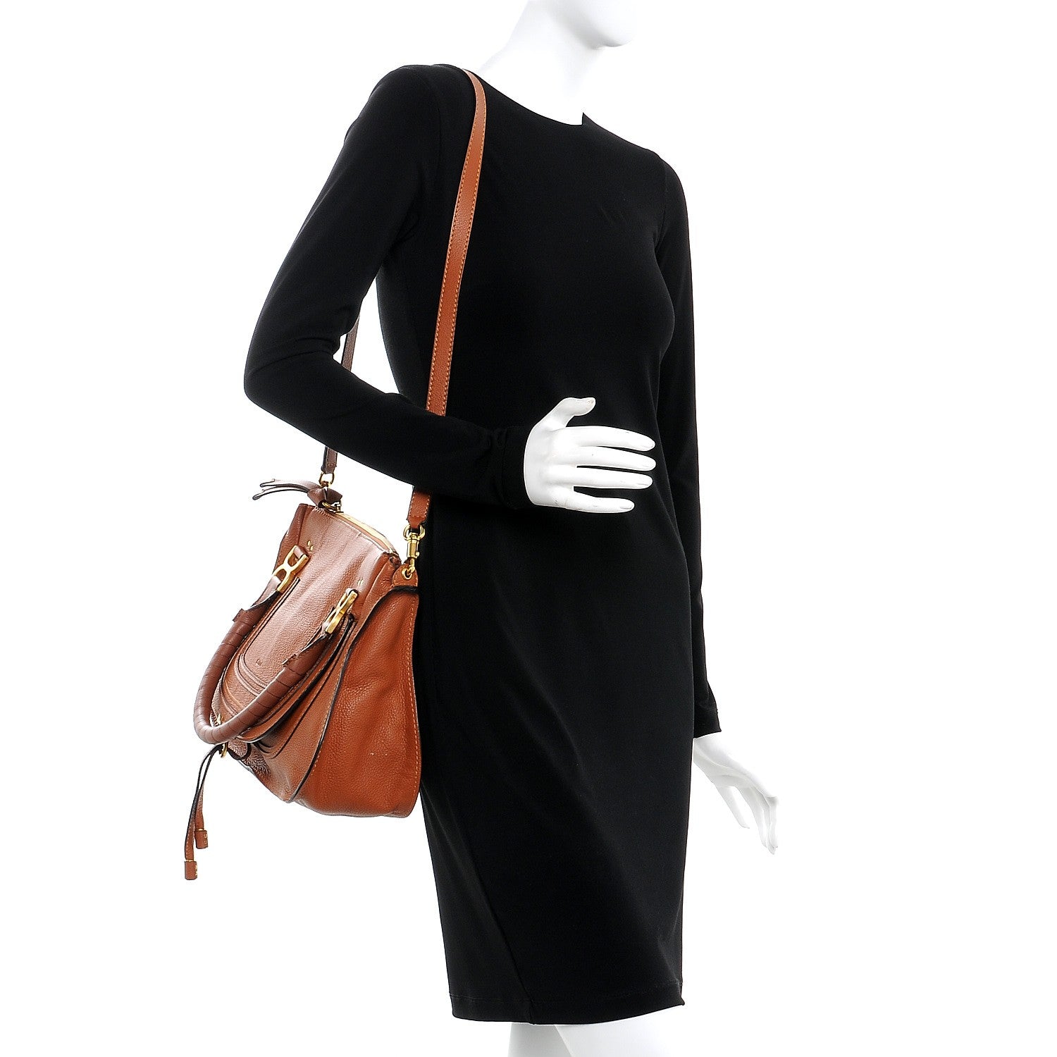 Chloe Calfskin Medium Marcie Satchel Tan 2 of 11