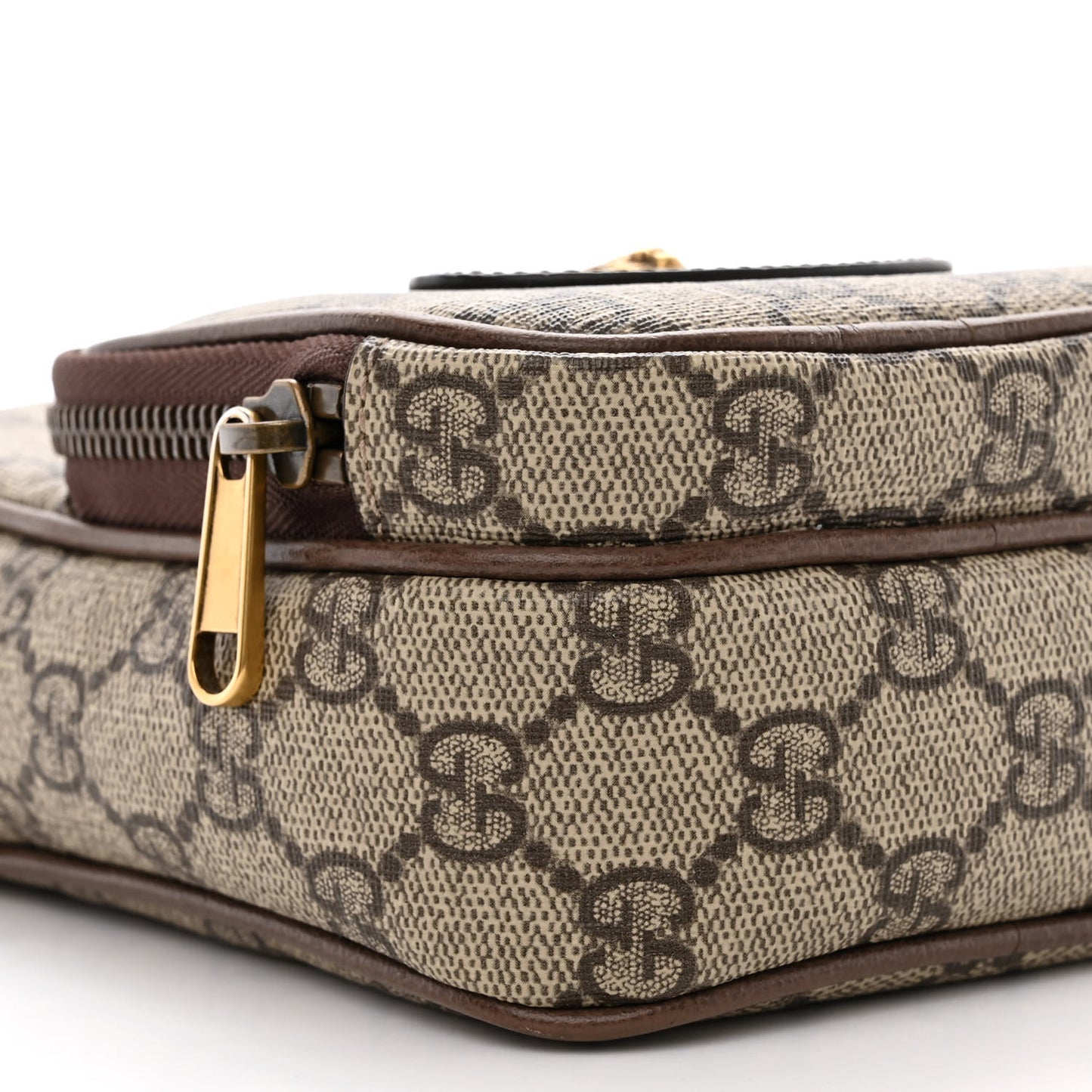 GG Supreme Monogram Mini Neo Vintage Double Zip Messenger Bag Beige New Acero Crop