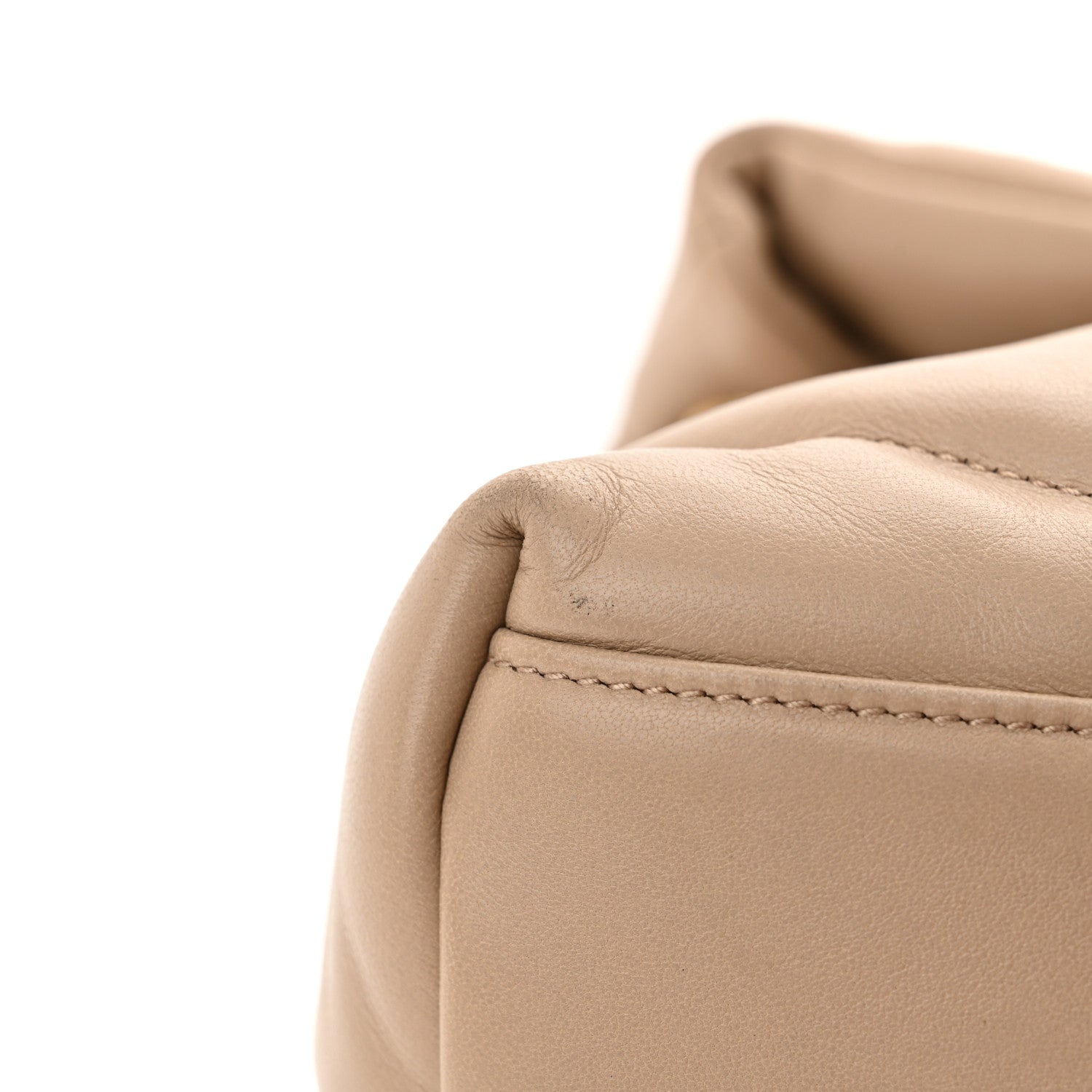 Saint Laurent Lambskin Quilted Medium Loulou Puffer Monogram Chain Satchel Dark Beige 12 of 12
