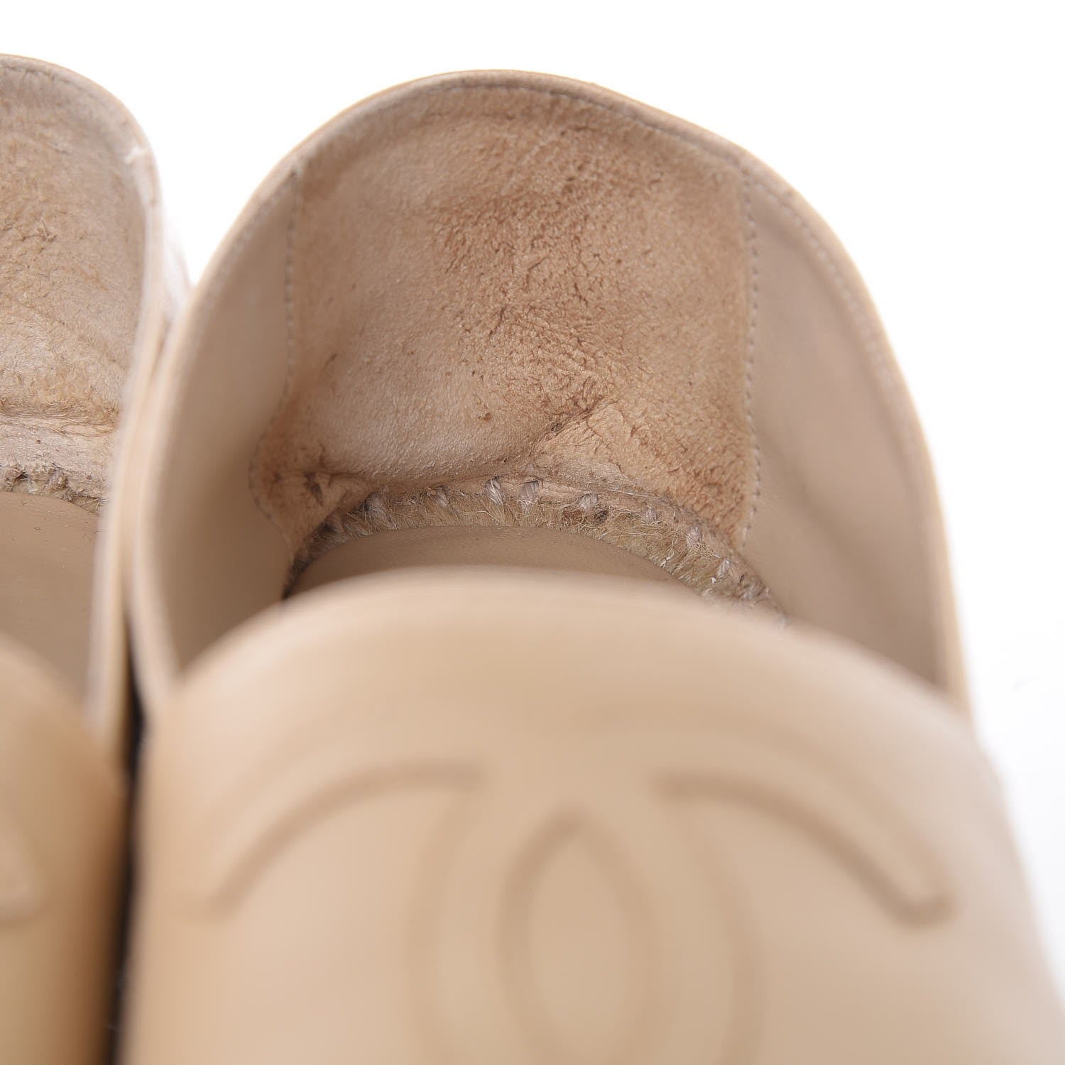 Chanel Lambskin CC Espadrilles 35 Beige Black 12 of 13