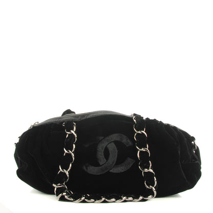 Chanel Velvet Satin Shoulder Bag Black 1 of 7