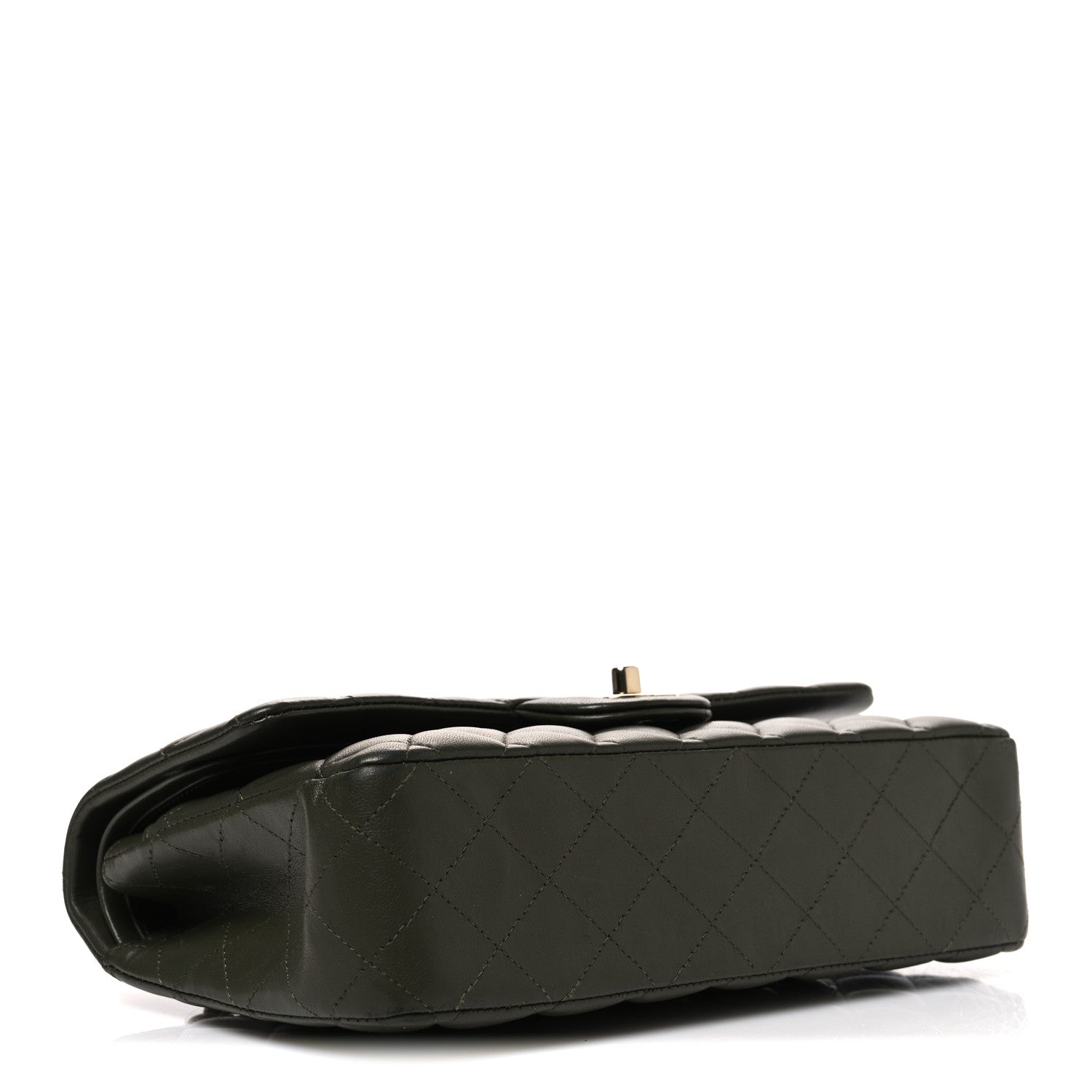 Chanel Lambskin Quilted Medium Double Flap Khaki 4 of 11