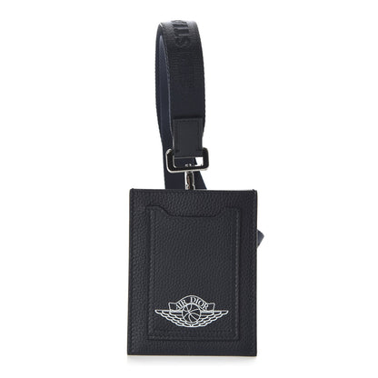 Christian Dior X AIR JORDAN Grained Calfskin Vertical Card Holder Lanyard Bleu 1 of 5