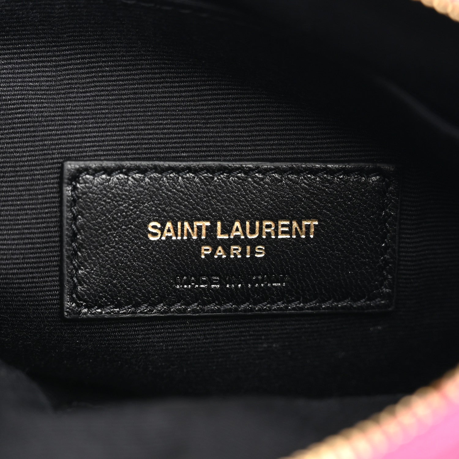 Saint Laurent Grain De Poudre Chevron Monogram Bill Pouch Fresh Fuxia 6 of 8