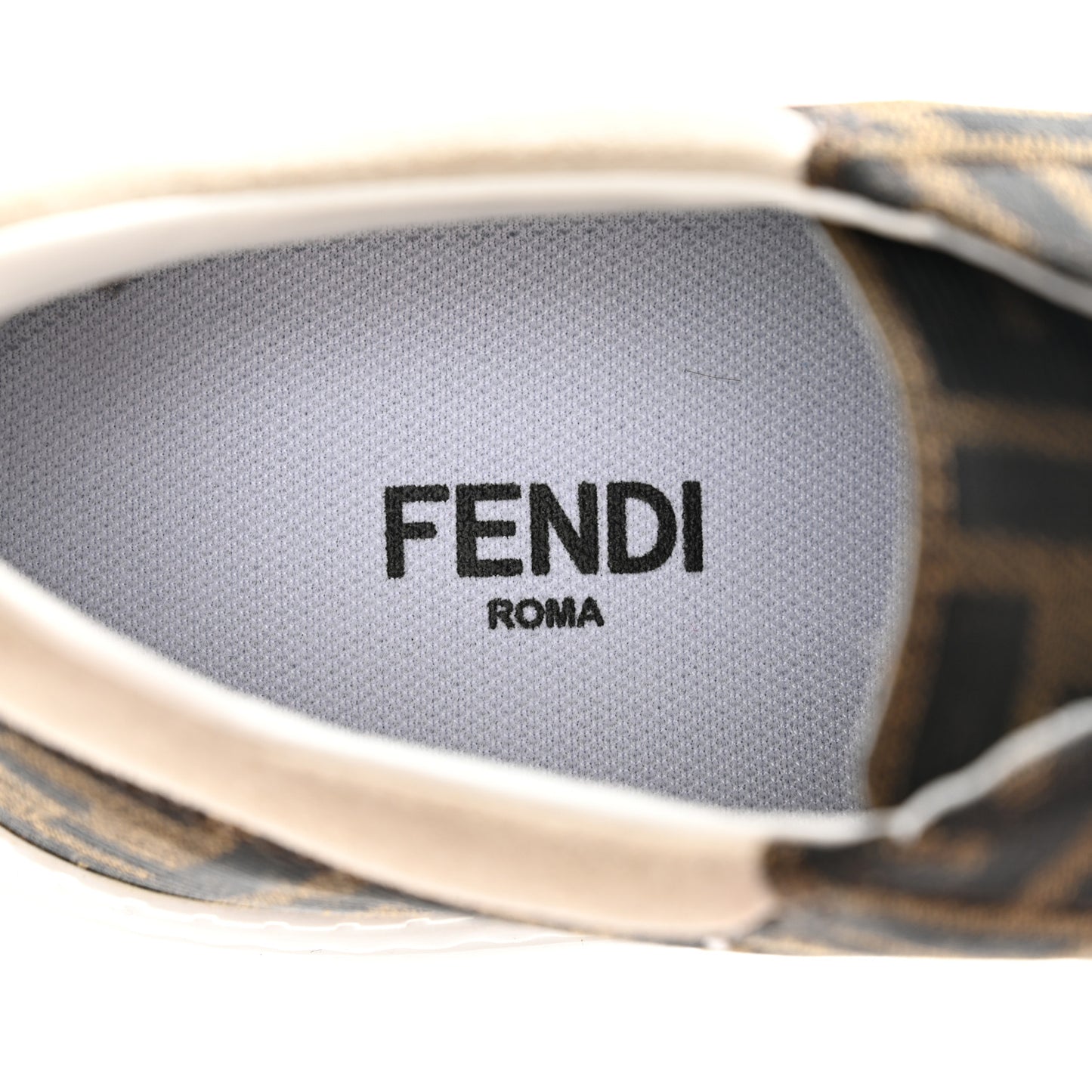 Fabric Jacquard FF Rainbow Womens Fendi Force Low-Top Sneakers 37 Tobacco Black White Multicolor