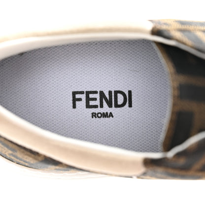 Fendi Fabric Jacquard FF Rainbow Womens Fendi Force Low-Top Sneakers 37 Tobacco Black White Multicolor 8 of 12