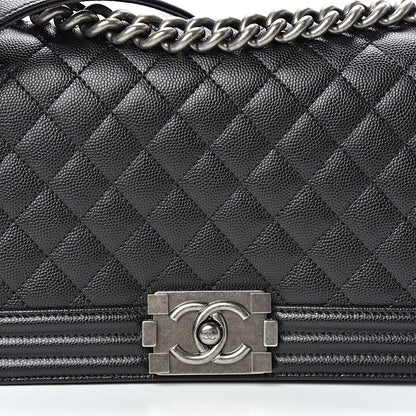 Chanel Caviar Quilted Medium Boy Flap Black 7 of 12
