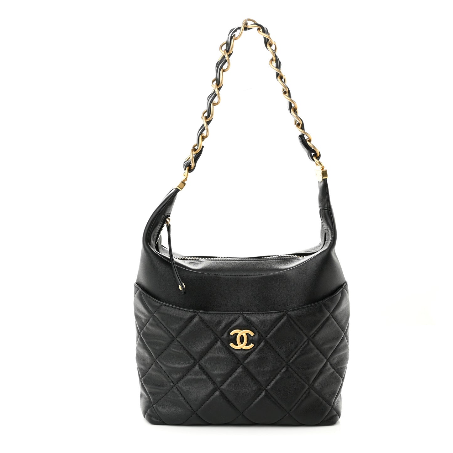 Calfskin Quilted Close To Me Hobo Black