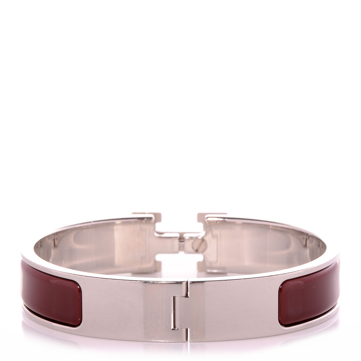 Hermes Narrow Enamel Clic Clac H Bracelet PM Burgundy 3 of 6