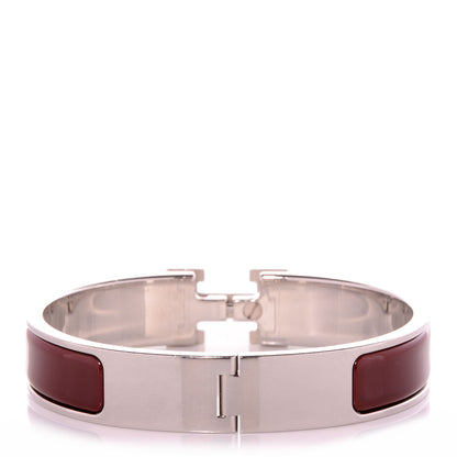 Hermes Narrow Enamel Clic Clac H Bracelet PM Burgundy 3 of 6