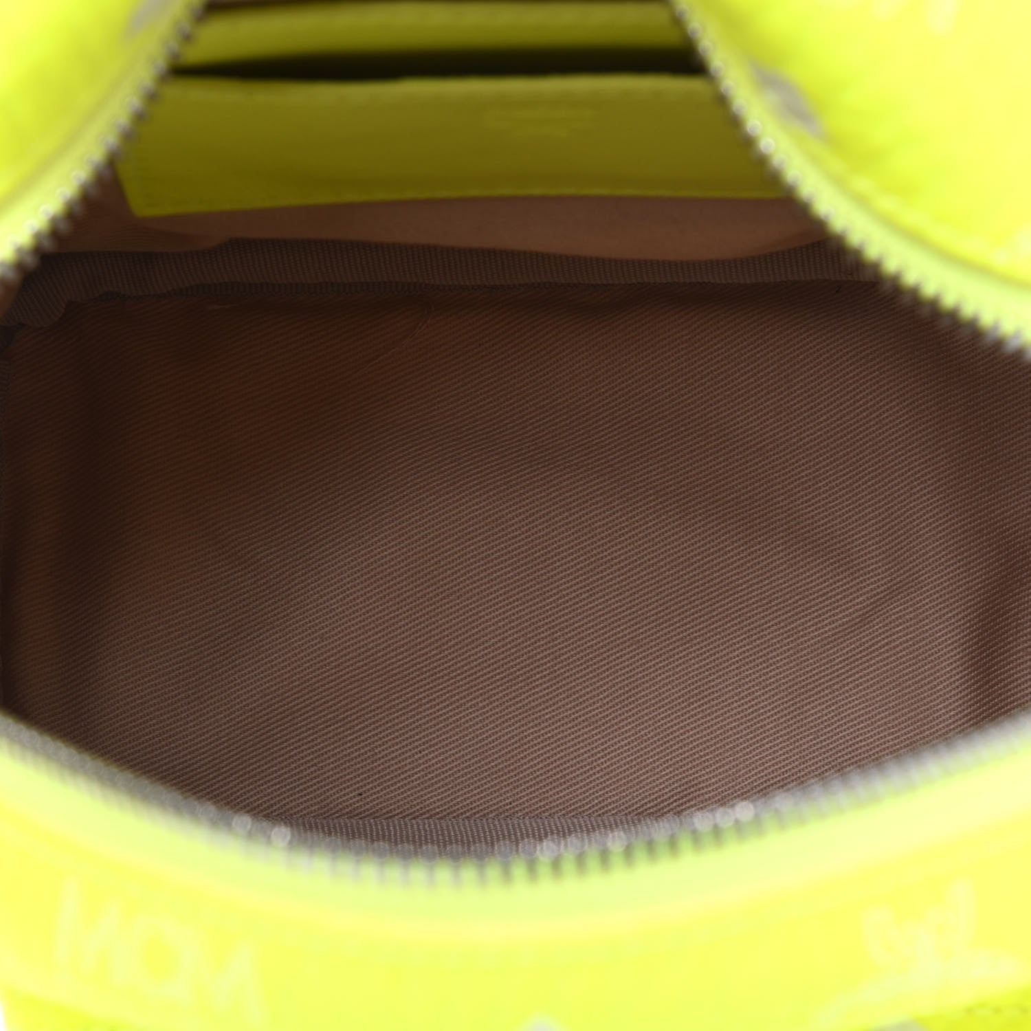 MCM Visetos Side Stud X-Mini Stark Bebe Boo Backpack Neon Yellow 4 of 11