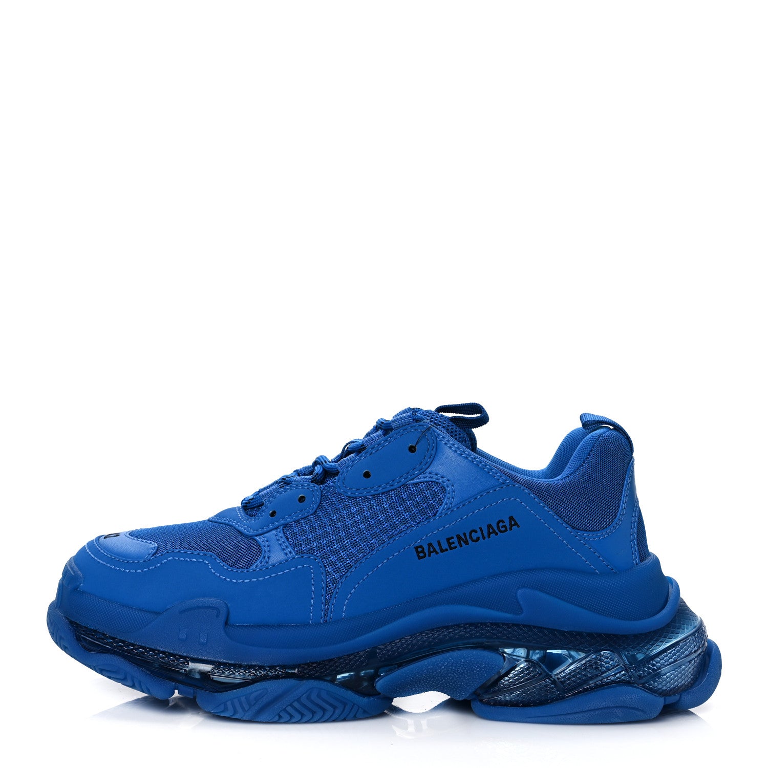 Balenciaga Fabric Mesh Clear Sole Mens Triple S Sneakers 42 Deep Blue 1 of 7