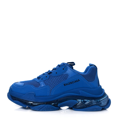 Balenciaga Fabric Mesh Clear Sole Mens Triple S Sneakers 42 Deep Blue 1 of 7