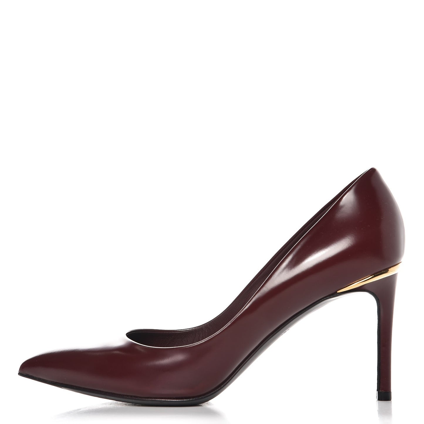 Glazed Calfskin Eyeline Pumps 36.5 Bordeaux