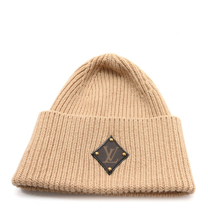 Louis Vuitton Wool LV initials Monogram Beanie Hat Beige 1 of 5