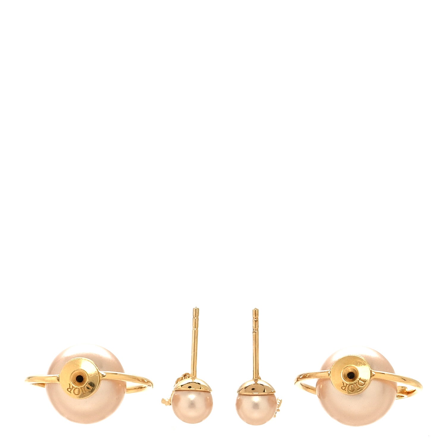 Christian Dior Pearl Tribales Dangle Chain Earrings Gold 3 of 5