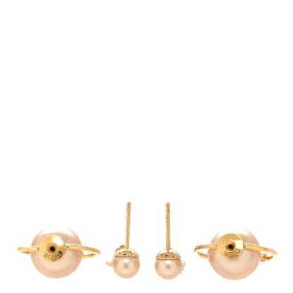 Christian Dior Pearl Tribales Dangle Chain Earrings Gold 3 of 5