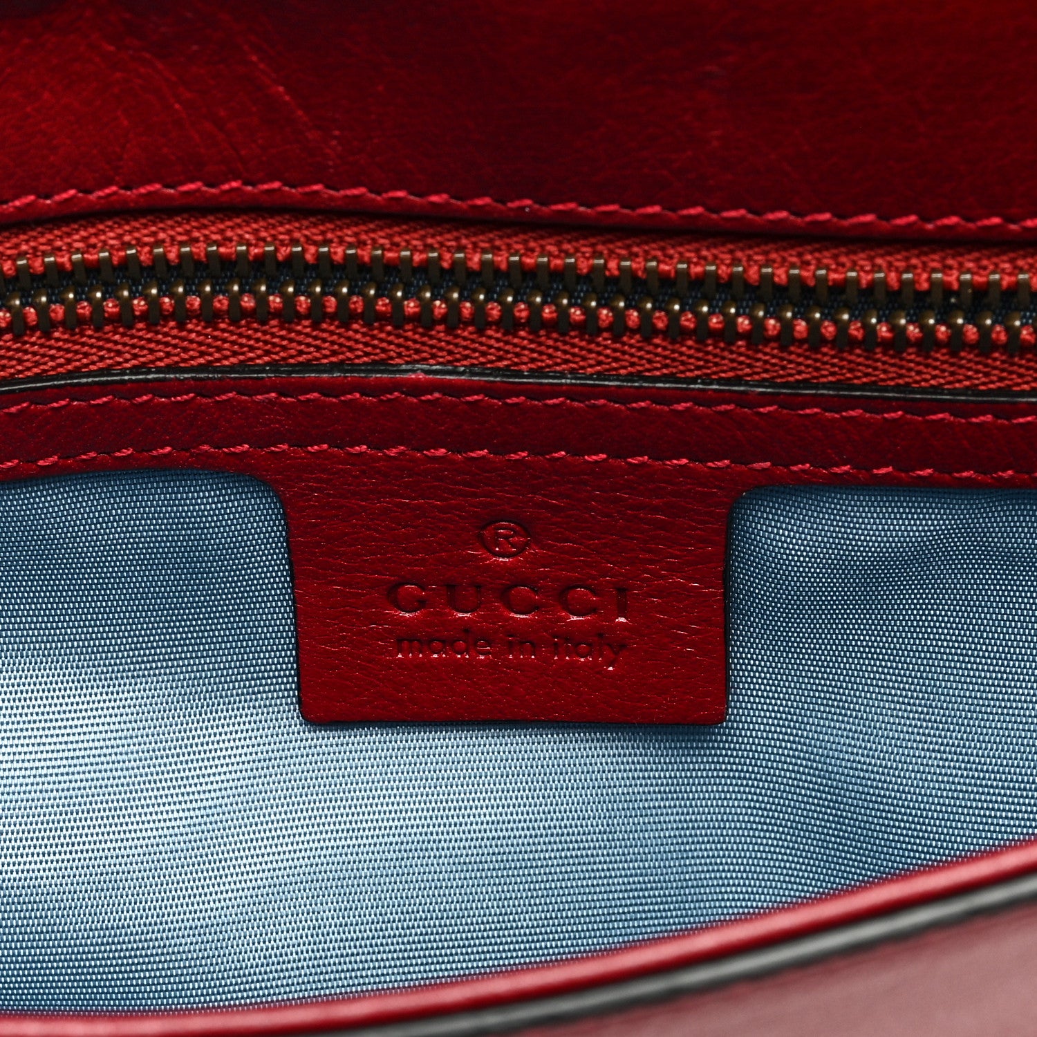 Gucci Calfskin Diagonal GG Medium Thiara Double Envelope Shoulder Bag Black Red 7 of 11
