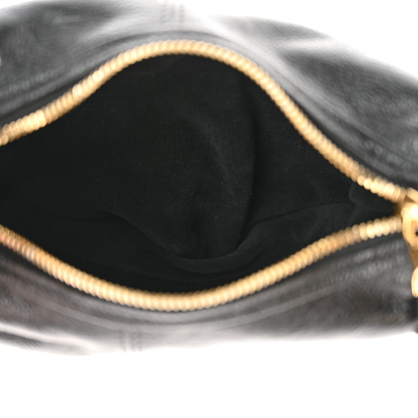 Grained Calfskin Mini Bracelet Hobo Bag Black