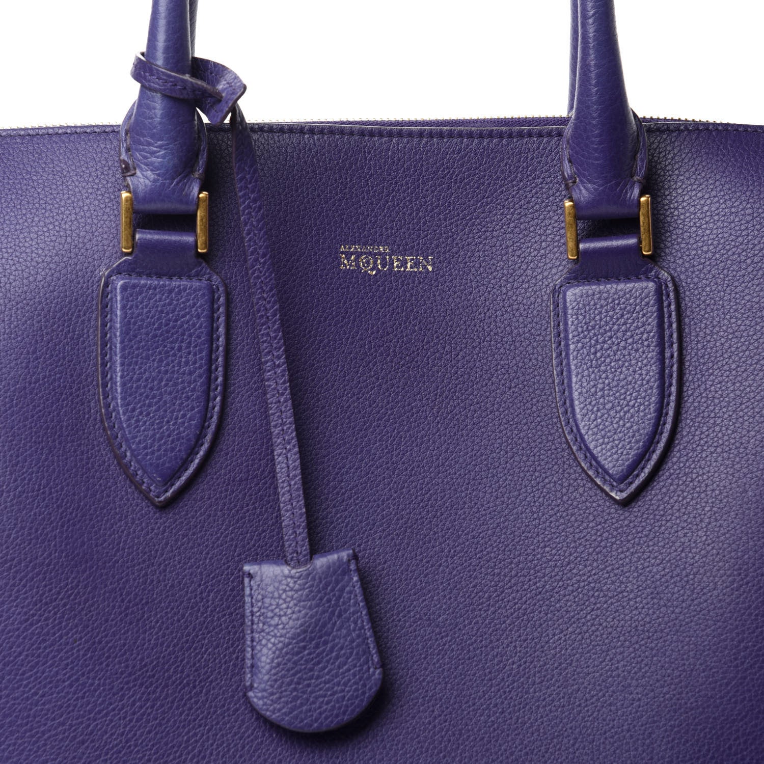 Alexander McQueen Pebbled Calfskin Zip Up Heroine Tote Purple 19 of 19