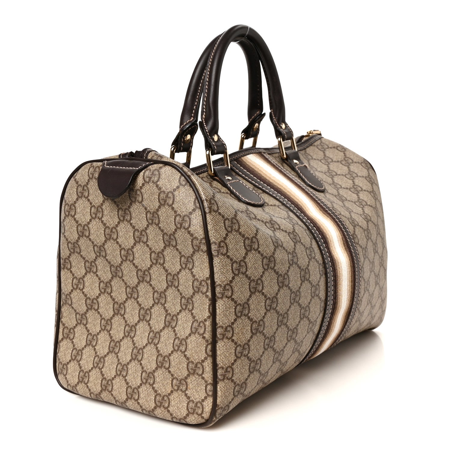 Gucci GG Plus Monogram Web Medium Joy Boston Dark Brown 3 of 11