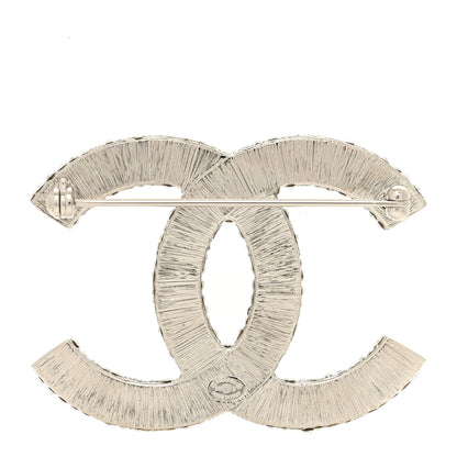 Chanel Crystal Large CC Brooch Silver 3 of 5