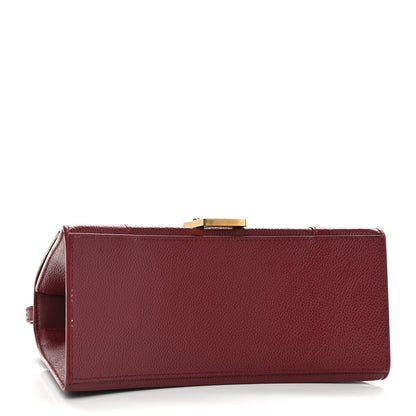 Balenciaga Grained Calfskin Small Hourglass Top Handle Bag Dark Red 4 of 10