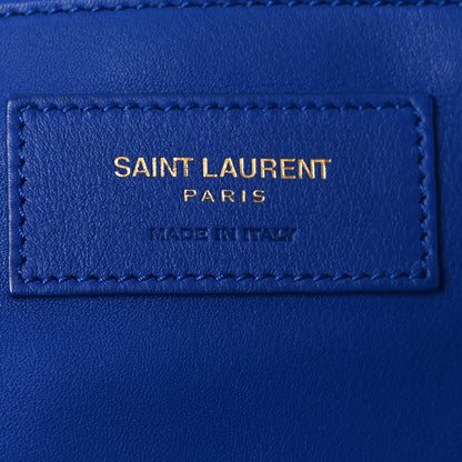 Saint Laurent Calfskin Suede Small Monogram Downtown Cabas Blue Majorelle 5 of 10
