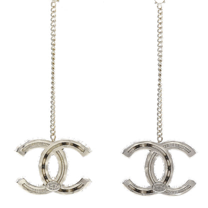 Chanel Crystal Pearl Dazzling Domino CC Drop Earrings Gold 3 of 4