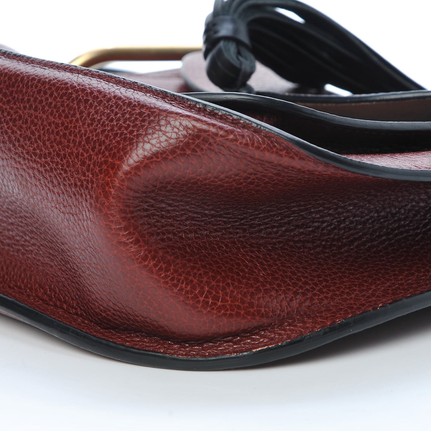 Grained Calfskin Small Hudson Tassel Shoulder Bag Sienna Red