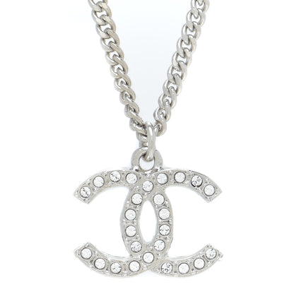 Chanel Crystal Pearl CC Pendant Necklace Silver 4 of 6