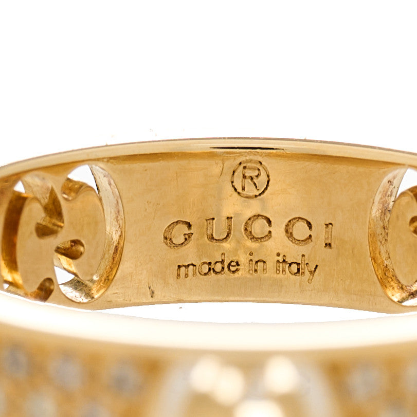 18K Yellow Gold Diamond Icon Stardust Thin Band Ring 47 4