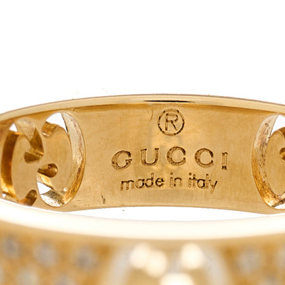 Gucci 18K Yellow Gold Diamond Icon Stardust Thin Band Ring 47 4 6 of 7
