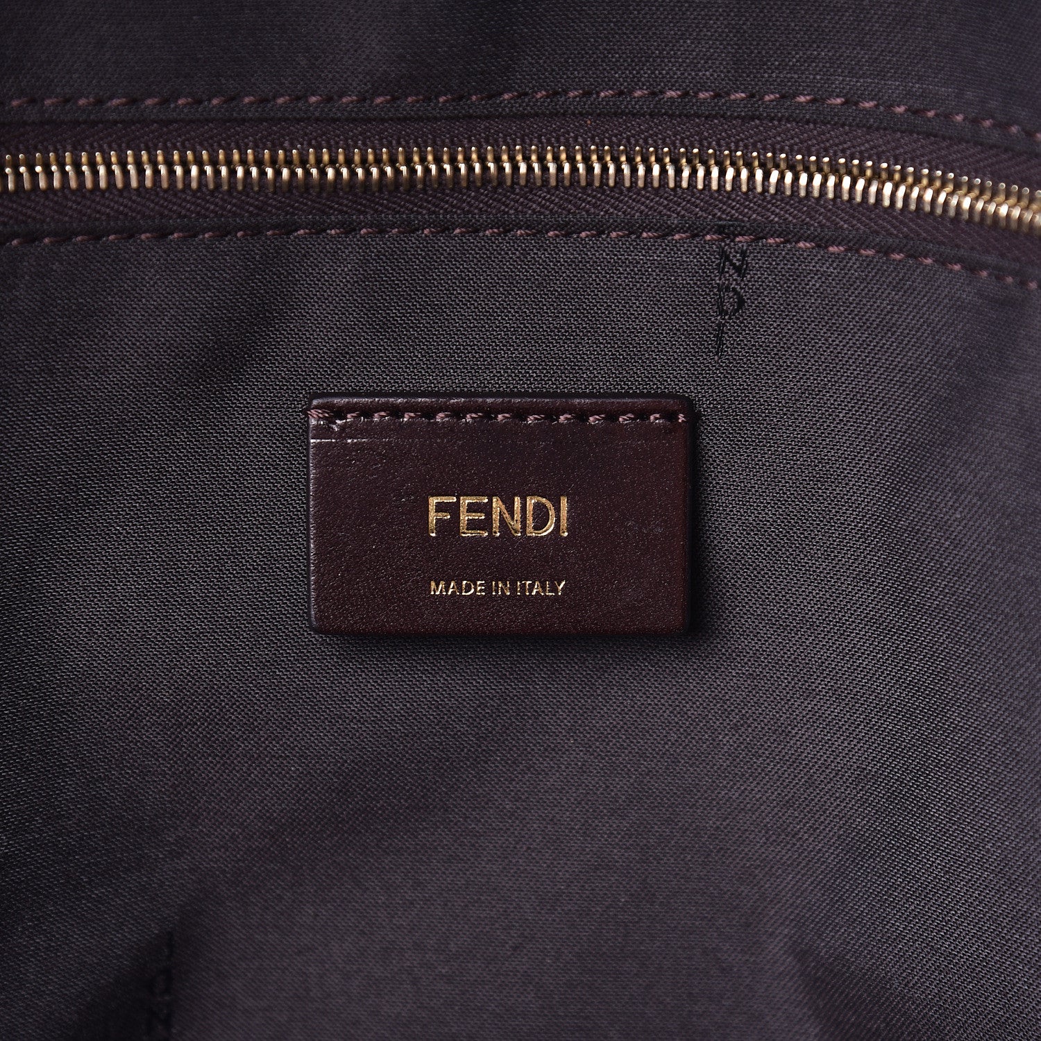 Fendi X FILA Glazed Fabric Vitello Century FF 1974 Mania Pouch Pocket Backpack Mogano Panna Blueberry 6 of 10