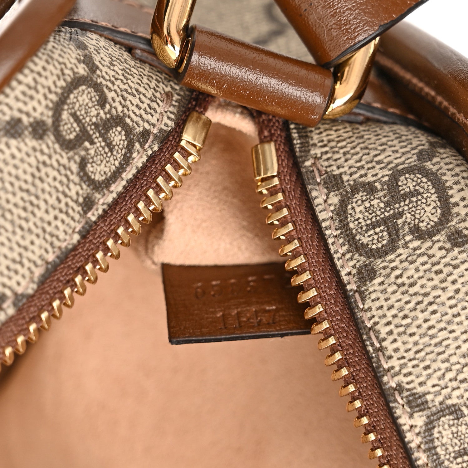 Gucci GG Supreme Monogram Azalea Calfskin Mini Retro Interlocking G Shoulder Bag Beige Ebony Brown Sugar 7 of 11