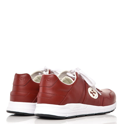 Gucci Calfskin Womens Interlocking G Sneakers 37 Red 4 of 10