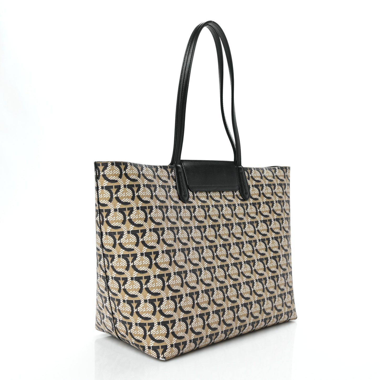 Canvas Calfskin Gancini Bag Black