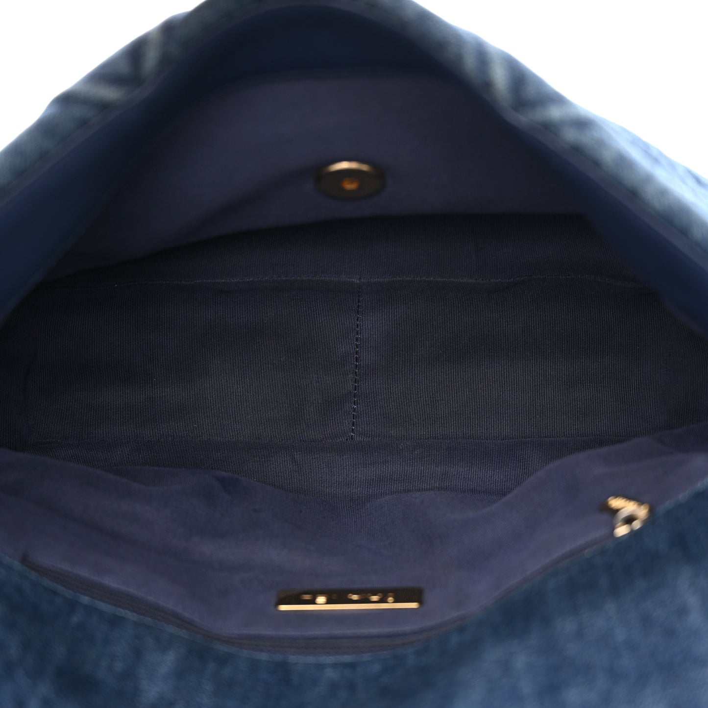 Denim Quilted Large Chanel 19 Flap Blue