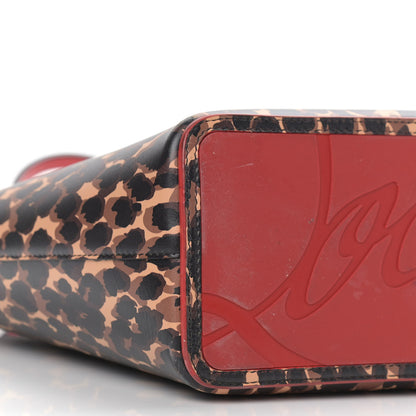 Christian Louboutin Calfskin Leopard Print Spikes Small East West Cabata Tote Brown 12 of 12