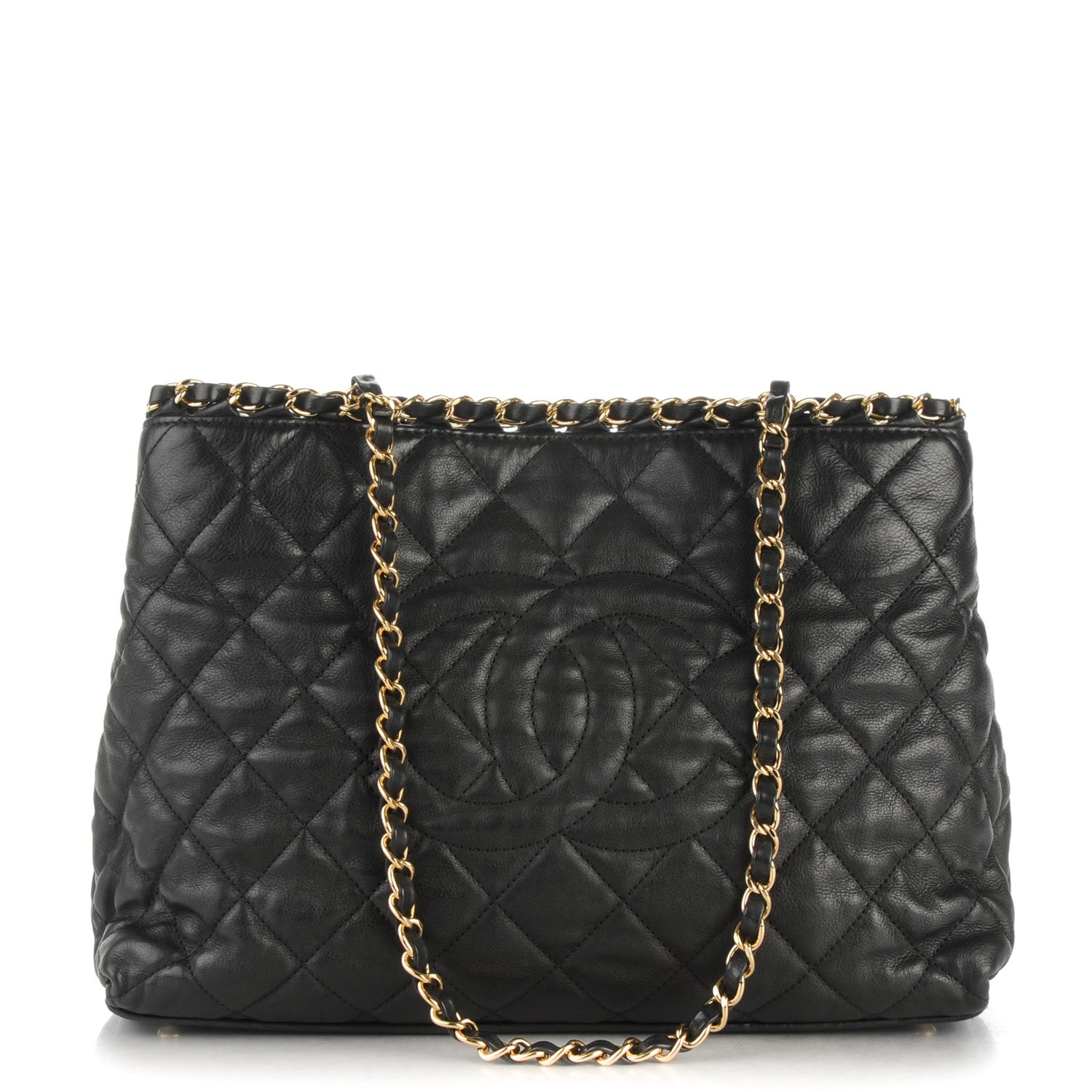 Chanel Calfskin Quilted Small Chain Me Tote Black 1 of 8