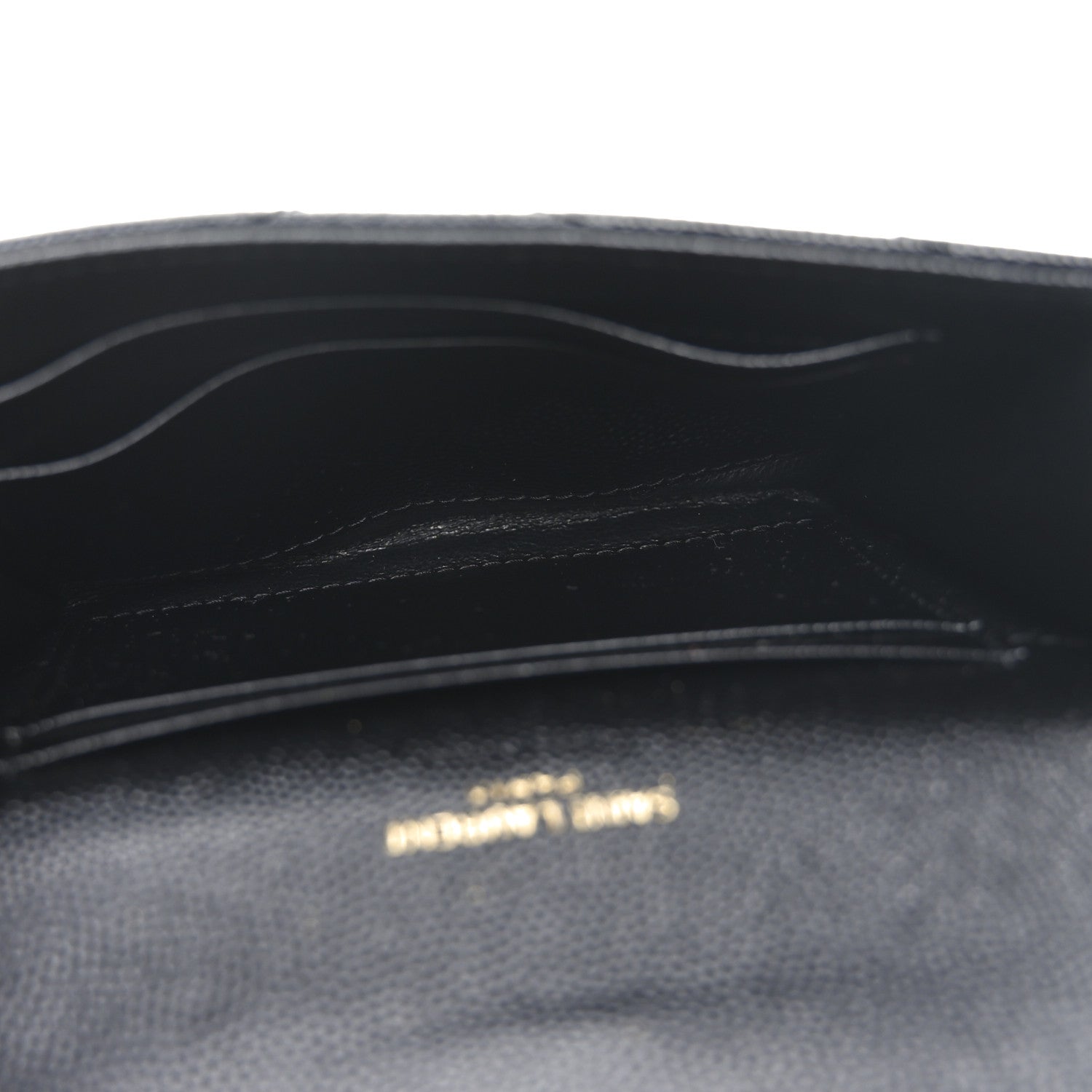 Saint Laurent Grain De Poudre Matelasse Chevron Small Monogram Envelope Wallet Black 5 of 8