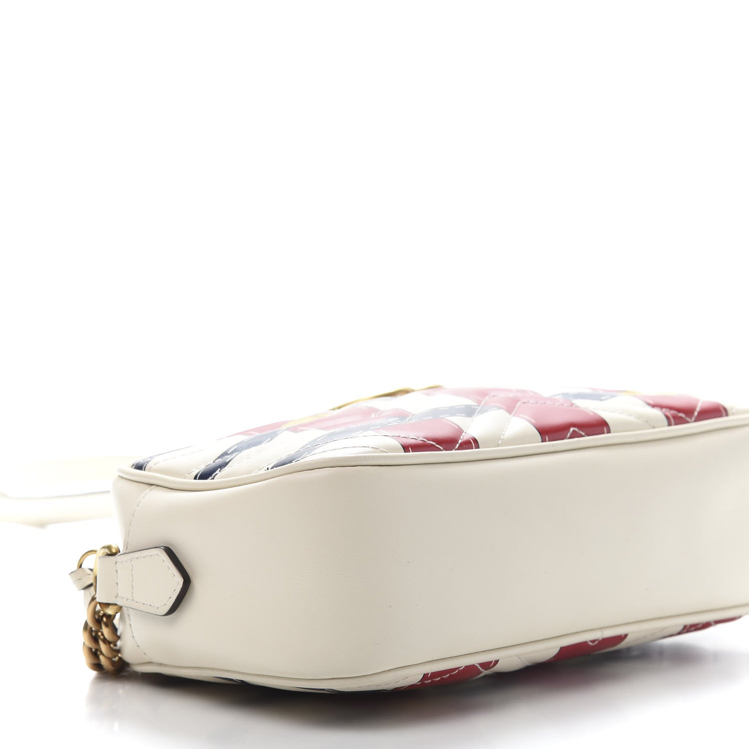 Gucci Calfskin Matelasse Trompe L'Oeil Print Small GG Marmont Chain Shoulder Bag White 10 of 13