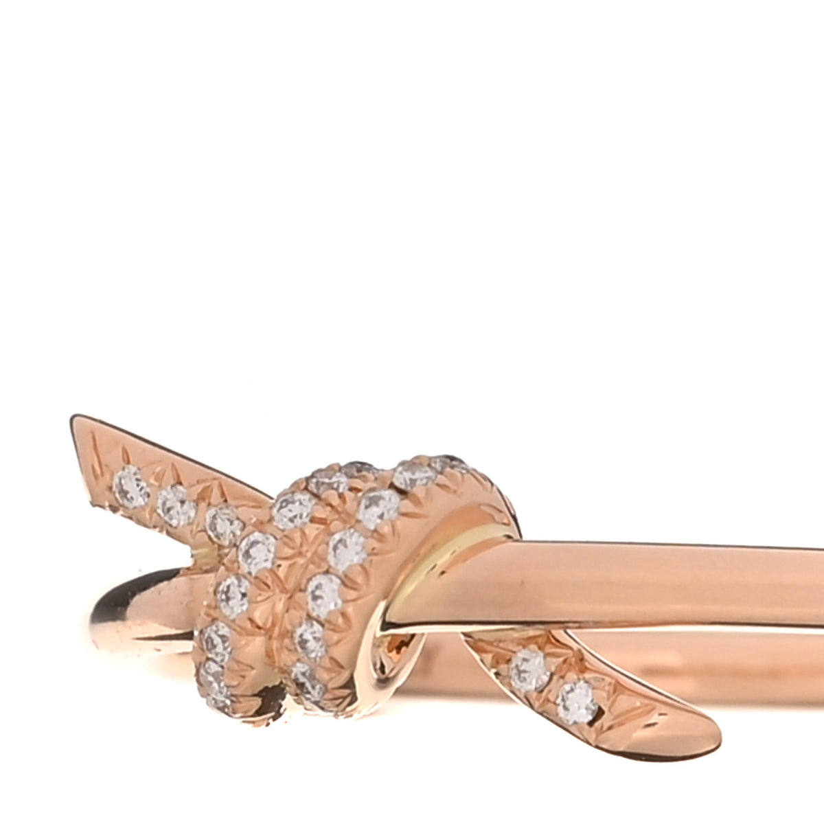 18K Rose Gold Diamond Small Knot Ring 54 7