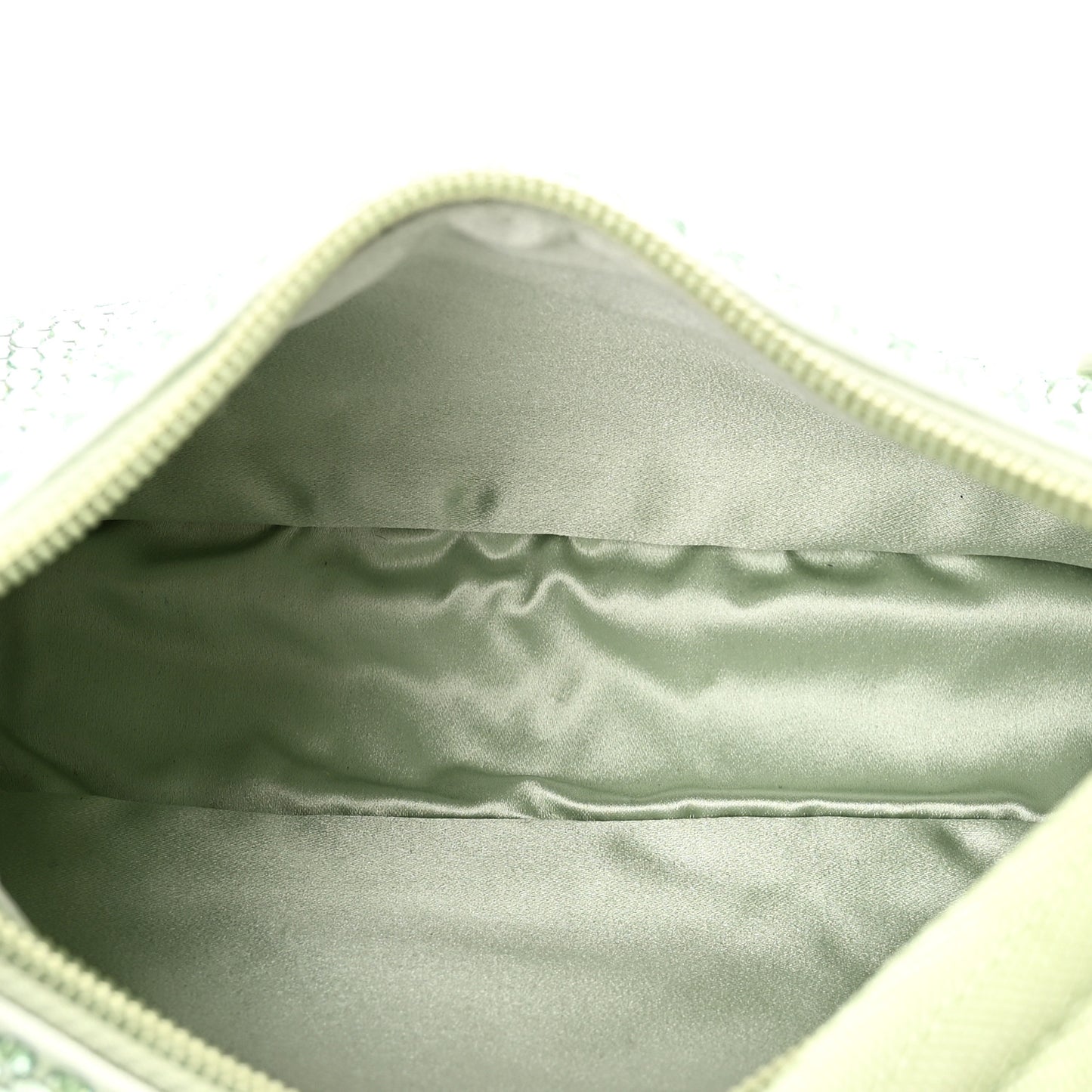 Satin Crystal Mini Re-Edition 2000 Bag Acqua