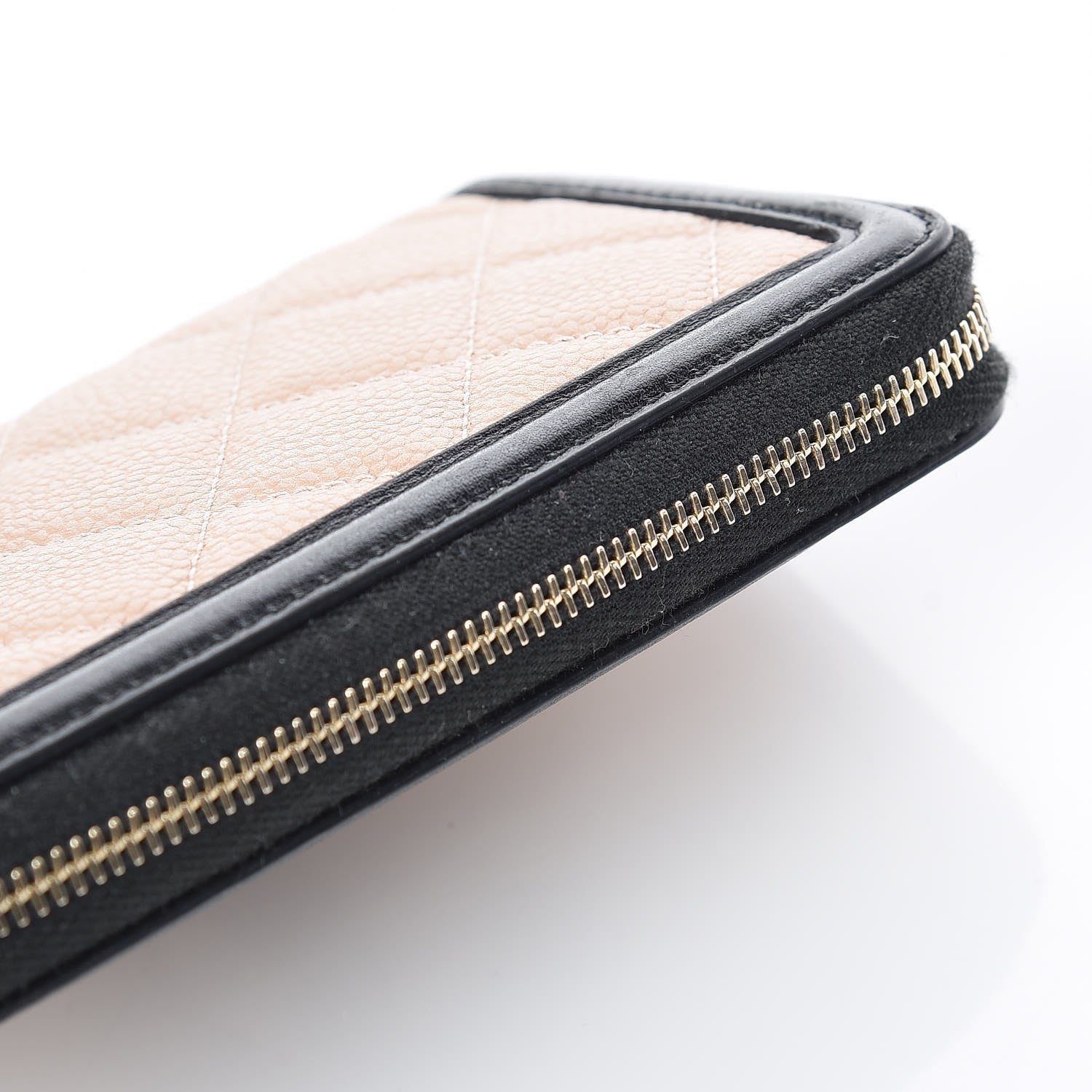 Chanel Caviar Quilted Small Filigree Zip Around Wallet Beige Black 14 of 15