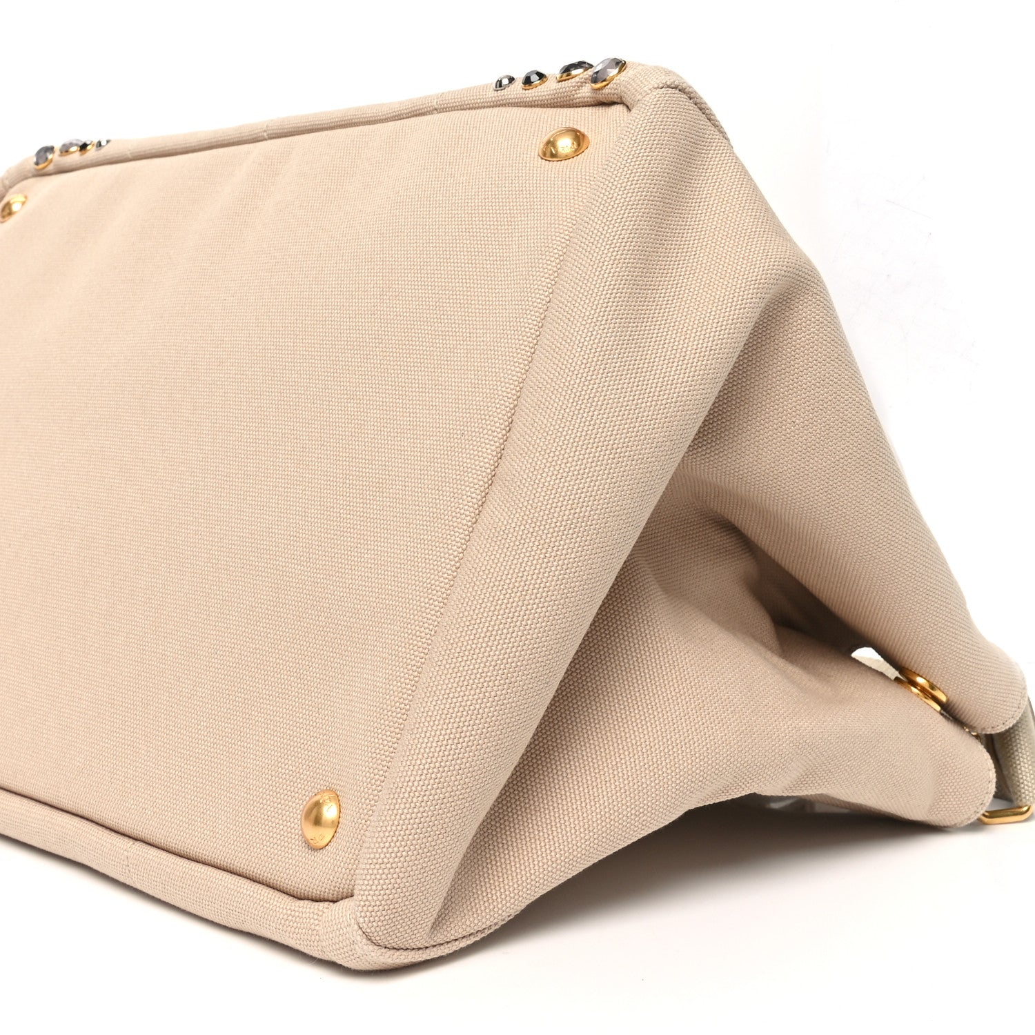 Prada Canapa Crystal Studded Tote Corda 9 of 9