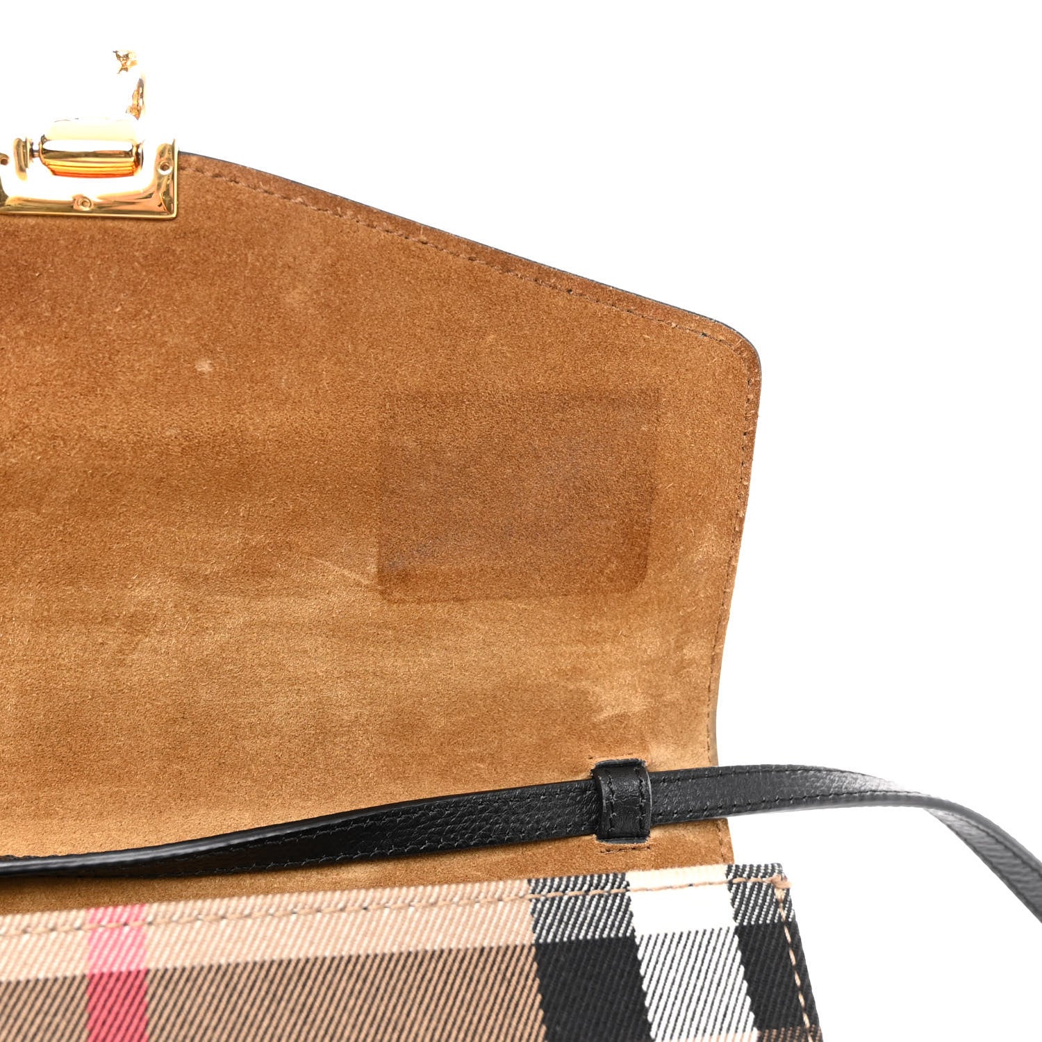 Burberry Derby Calfskin House Check Small Macken Crossbody Bag Black 11 of 13
