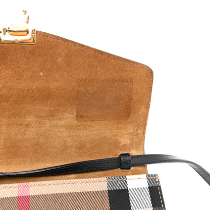 Burberry Derby Calfskin House Check Small Macken Crossbody Bag Black 11 of 13