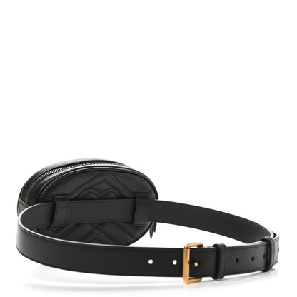 Gucci Calfskin Matelasse GG Marmont Belt Bag 95 38 Black 3 of 12