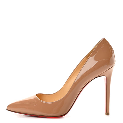 Christian Louboutin Patent Pigalle Follies 100 Pumps 40.5 Nude 1 of 9